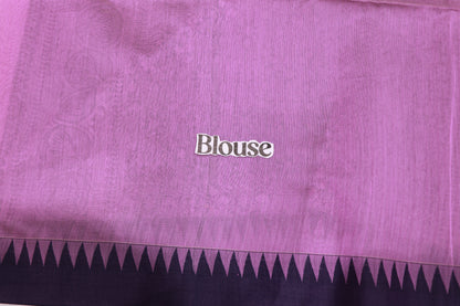 Silk Cotton Saree Violet Colour