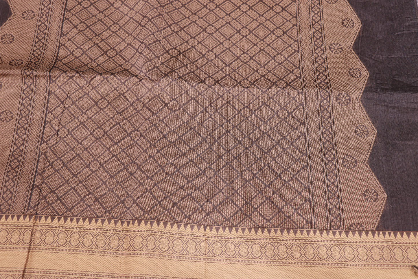 Silk  Cotton Saree Brown  Colour