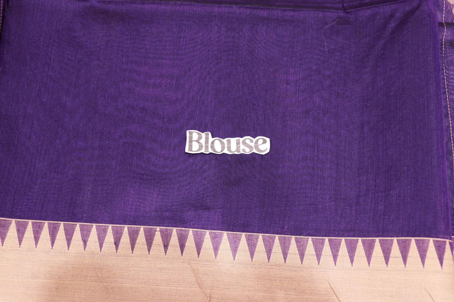 Silk Cotton  Saree Violet  Colour