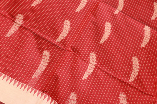 Silk  Cotton Saree Red  Colour
