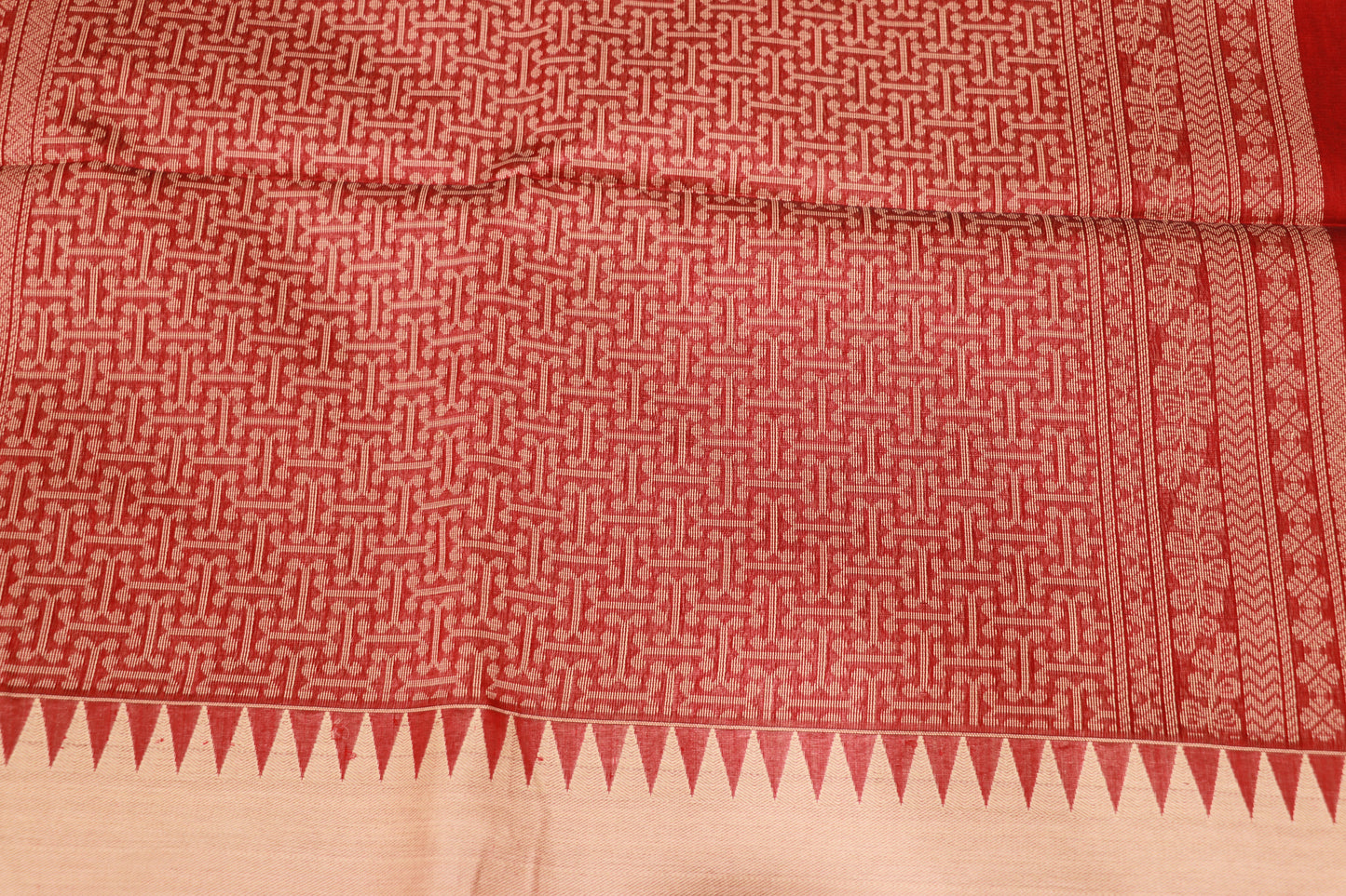 Silk  Cotton Saree Red  Colour
