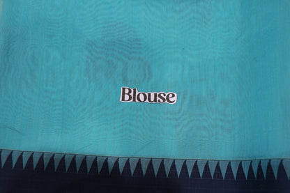 Silk Cotton Saree Sky Blue Colour