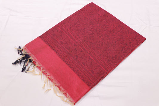 Silk Cotton Saree Pink Colour