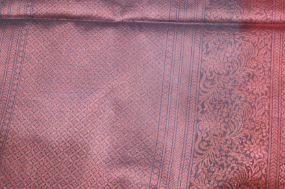 Silk Cotton Saree Pink  With Grey Colour - Vaishali Silks