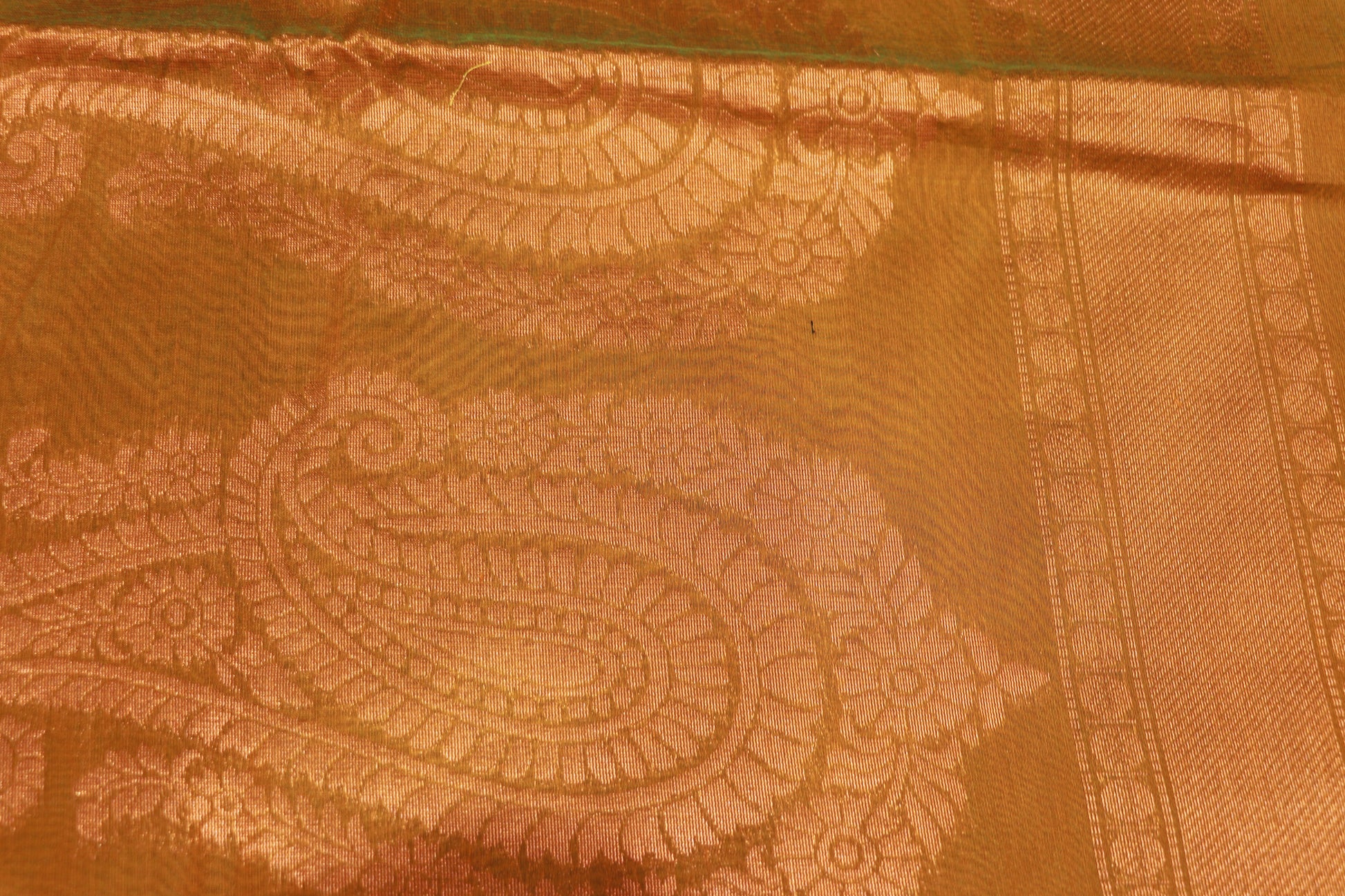 Silk Cotton Saree Brown With Mustard - Vaishali Silks
