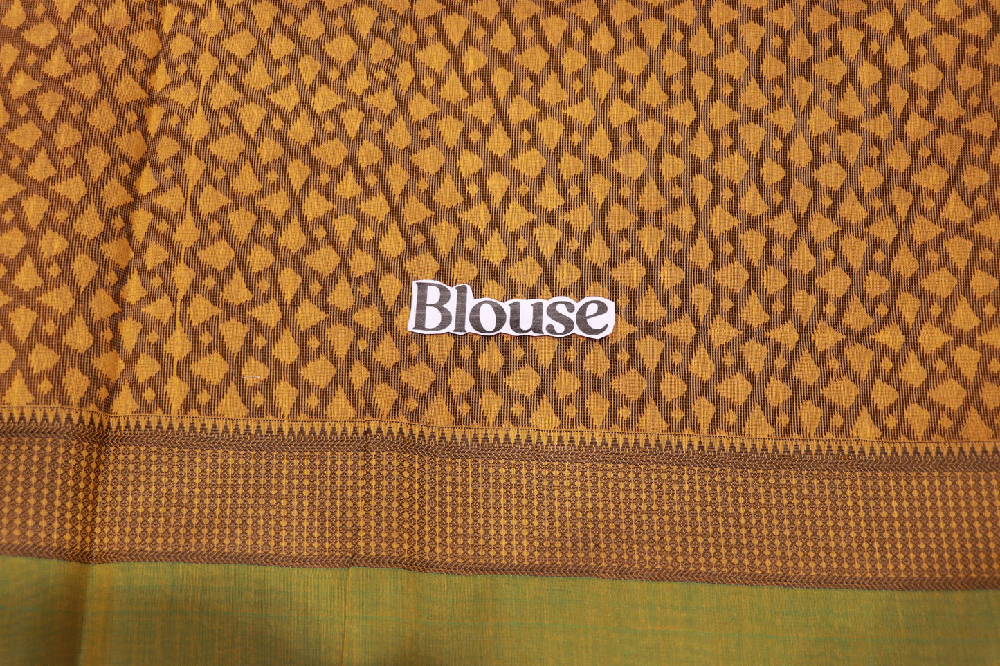 Silk Cotton Saree Yellow   With Green Colour