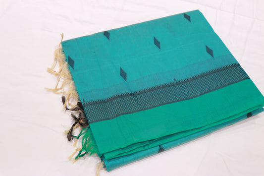 Silk Cotton Saree Biue Colour