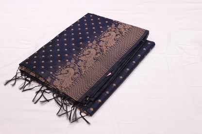 Silk Cotton Saree  Blue Colour