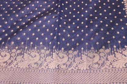 Silk Cotton Saree  Blue Colour