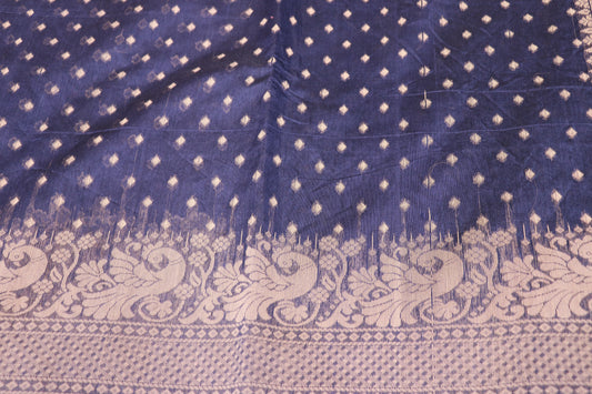Silk Cotton Saree  Blue Colour