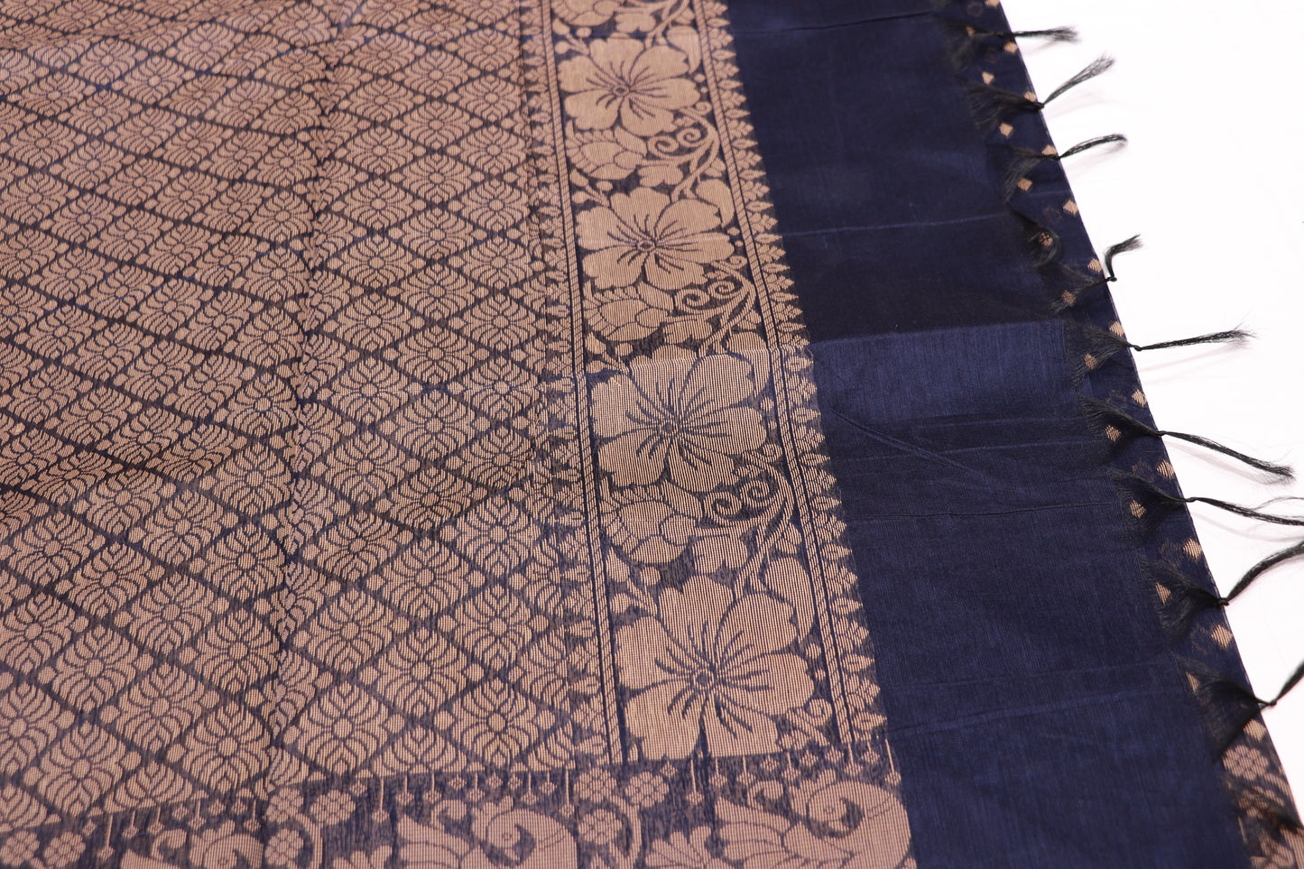 Silk Cotton Saree  Blue Colour