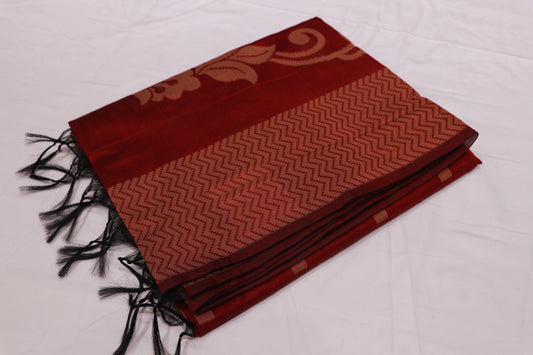 Silk  Cotton  Saree Red Colour