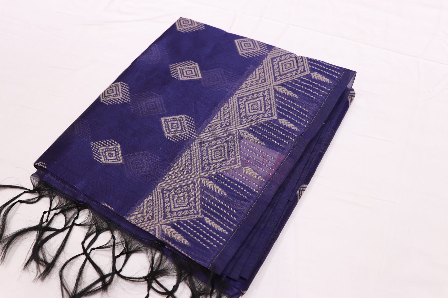 Silk Cotton  Saree Blue Colour - Vaishali Silks