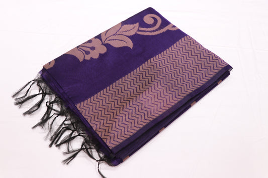 Silk Cotton  Saree Blue Colour