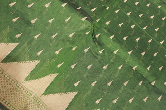 Silk Cotton  Saree Green  Colour