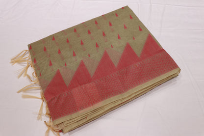 Silk Cotton Saree  Light  Green Colour