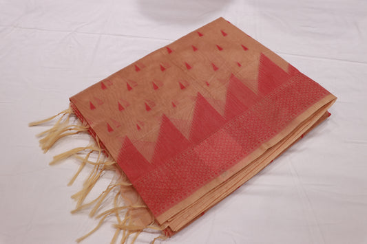 Silk cotton Saree  sandel Colour