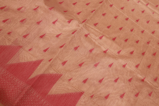 Silk cotton Saree  sandel Colour