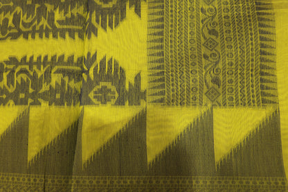 Silk Cotton saree Green colour - Vaishali Silks