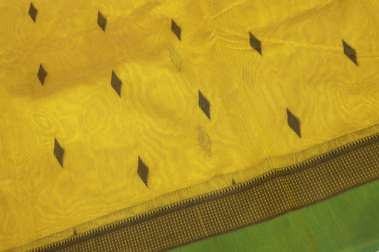 Silk cotton  Saree Yellow Colour