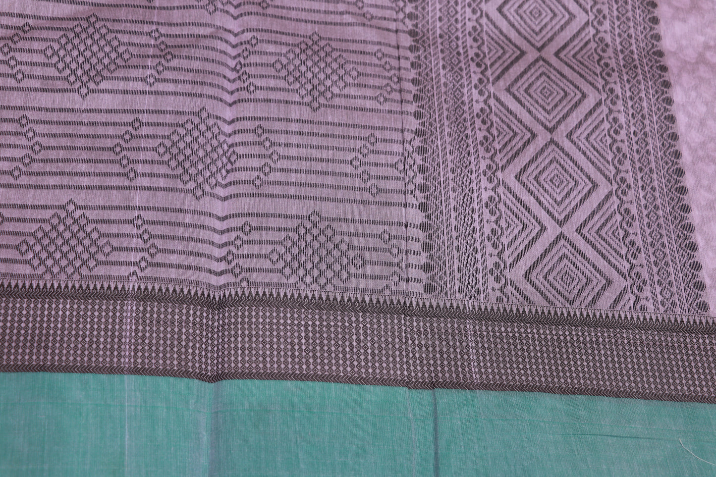 Silk Cotton  Saree Violet With Blue Colour