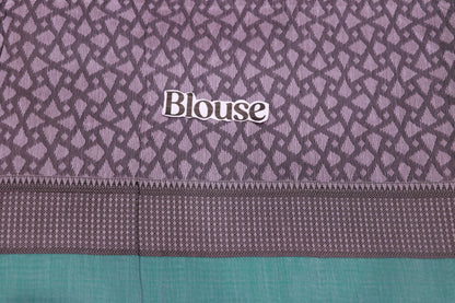 Silk Cotton  Saree Violet With Blue Colour
