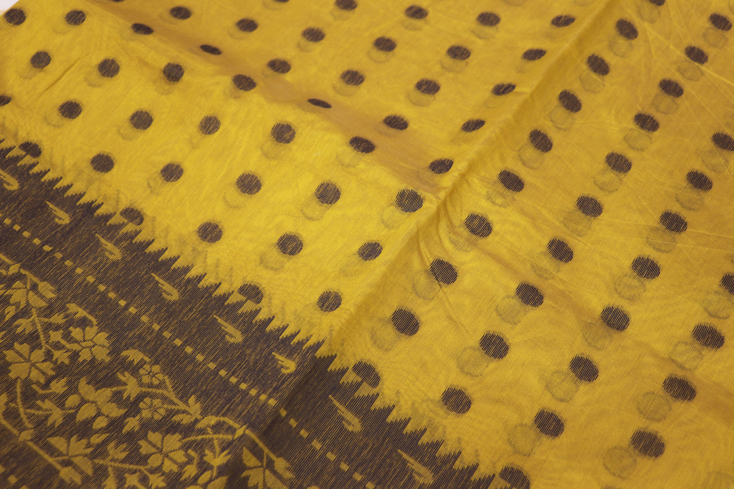 Silk Cotton Saree light Yellow colour - Vaishali Silks