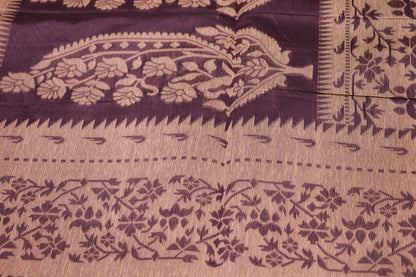 Silk  cotton Saree Dark violet Colour - Vaishali Silks