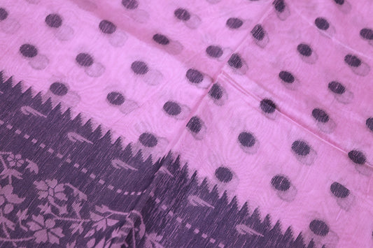 Silk  Cotton Saree Baby  PInk  Colour - Vaishali Silks