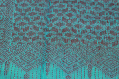 Silk Cotton  Saree Blue Colour - Vaishali Silks