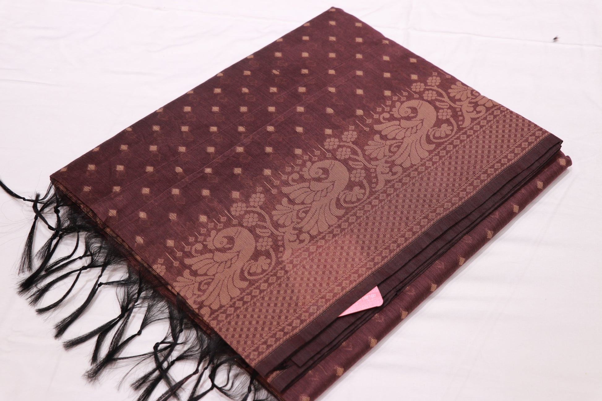 Silk  Cotton  Saree  Brown Colour - Vaishali Silks