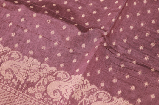 Silk  Cotton  Saree  Brown Colour - Vaishali Silks