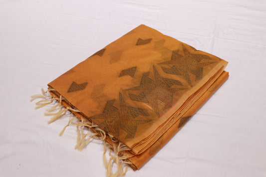 Silk Cotton Saree Yellow Colour - Vaishali Silks