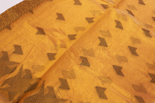 Silk Cotton Saree Yellow Colour - Vaishali Silks