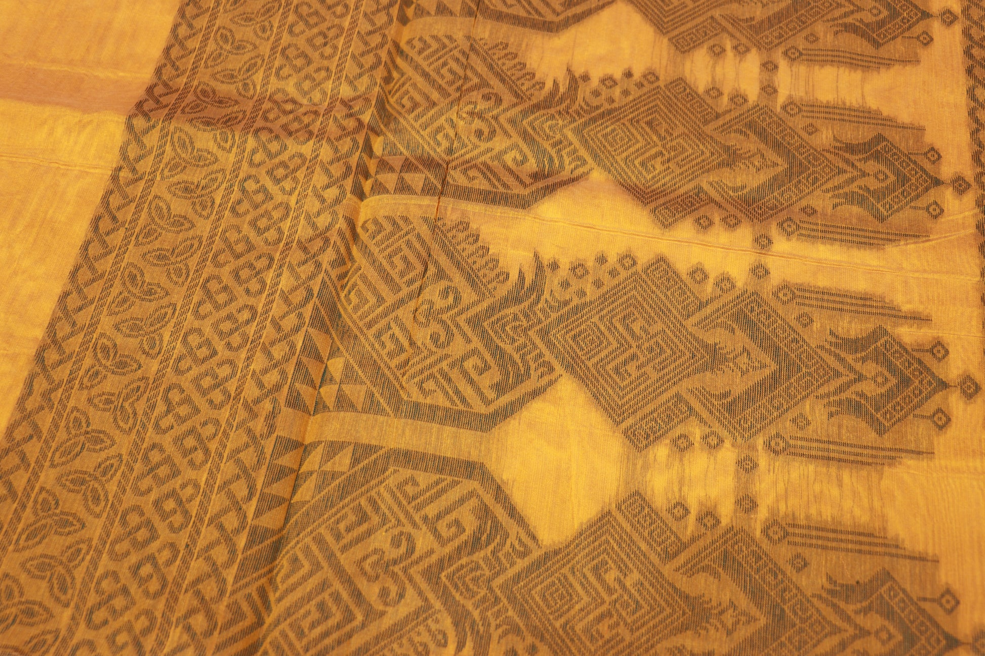 Silk Cotton Saree Yellow Colour - Vaishali Silks