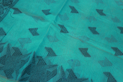 Silk Cotton  Saree Blue Colour - Vaishali Silks