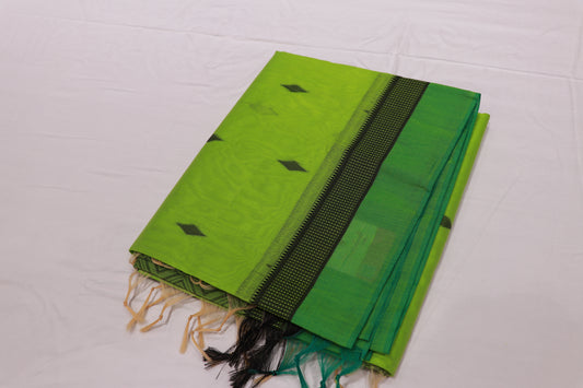 Silk  Cotton Saree Parrot  Green Colour