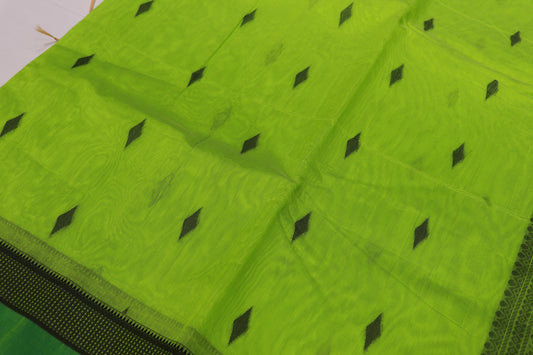 Silk  Cotton Saree Parrot  Green Colour