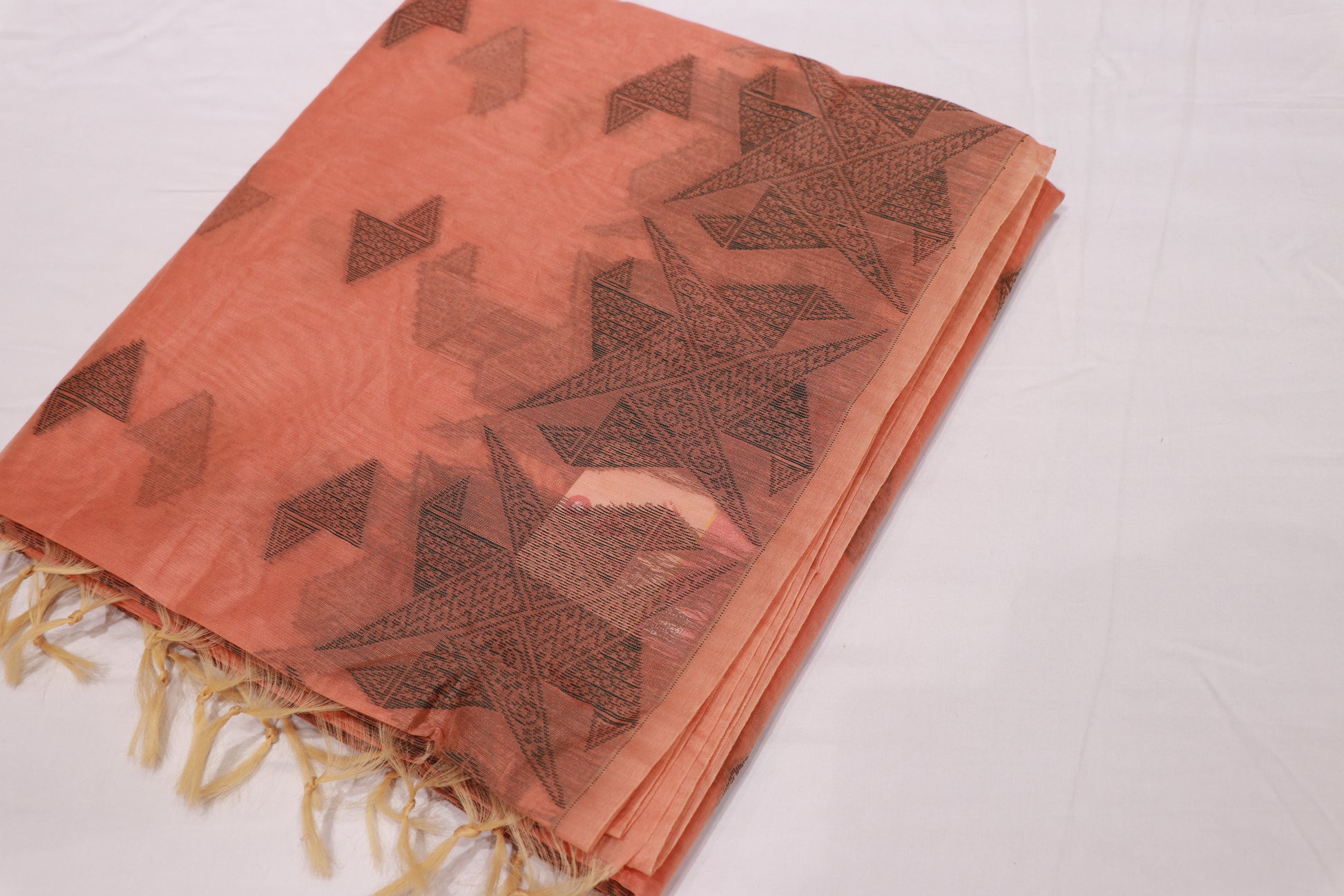 Silk Cotton Saree Peach Colour - Vaishali Silks