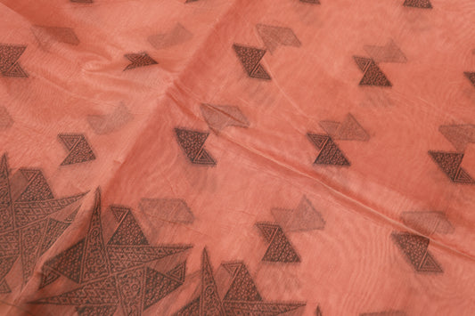 Silk Cotton Saree Peach Colour - Vaishali Silks
