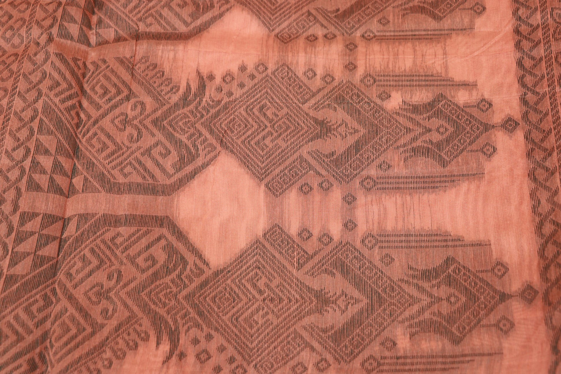 Silk Cotton Saree Peach Colour - Vaishali Silks