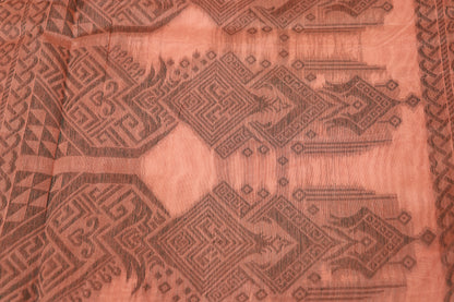 Silk Cotton Saree Peach Colour - Vaishali Silks