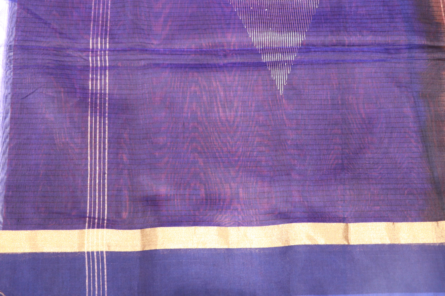 Silk Cotton  Saree Orange With Blue  Colour - Vaishali Silks
