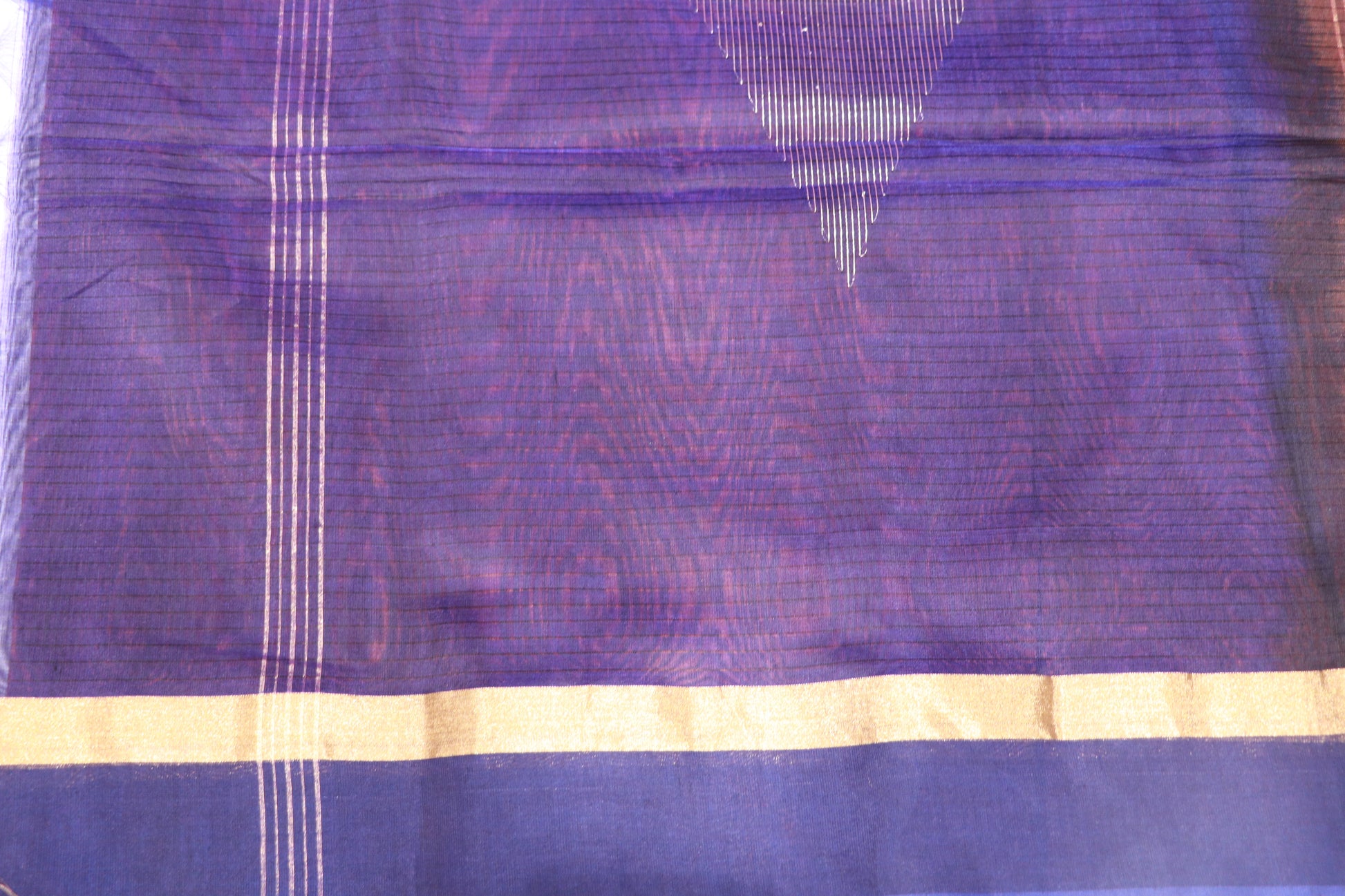Silk Cotton  Saree Orange With Blue  Colour - Vaishali Silks