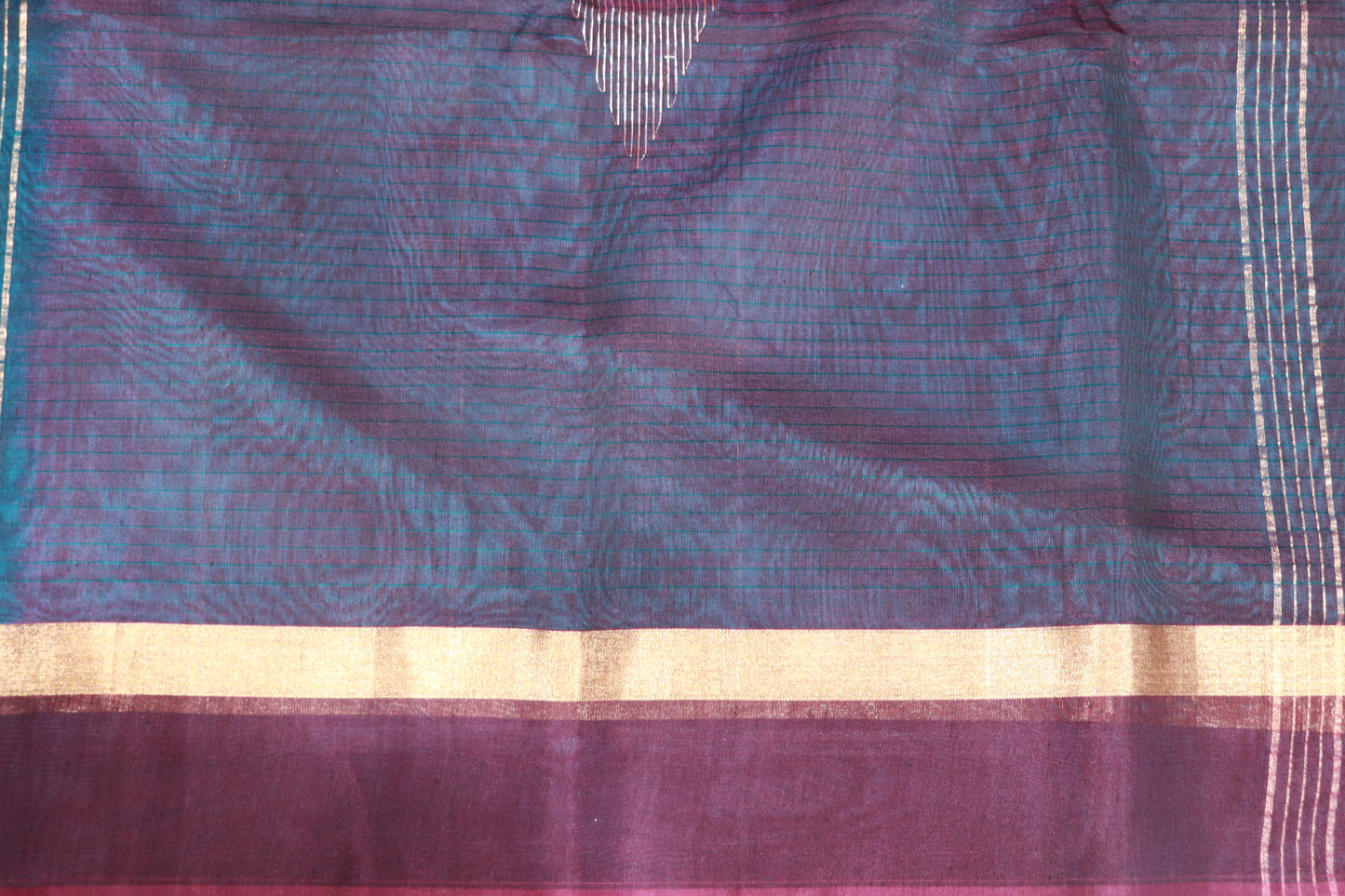 Semi Silk Saree Sky  Blue With Purple Colour