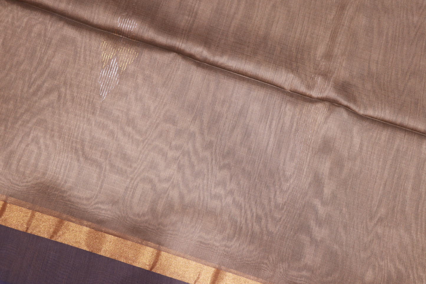 Silk  Cotton  Saree Ash  With Blue Colour