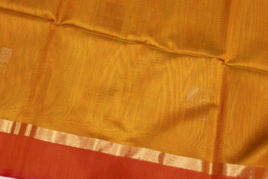Silk Cotton Saree  Yellow With  Dark  Voilet Colour - Vaishali Silks