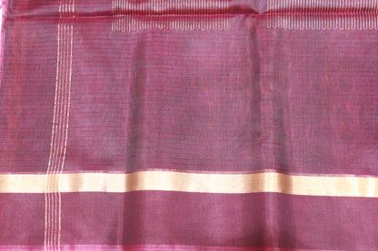 Silk Cotton Saree  Yellow With  Dark  Voilet Colour - Vaishali Silks