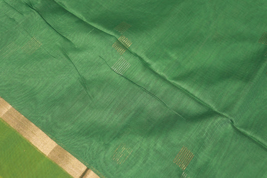 Silk Cotton Saree Pista  Green With Olive  Green  Colour - Vaishali Silks