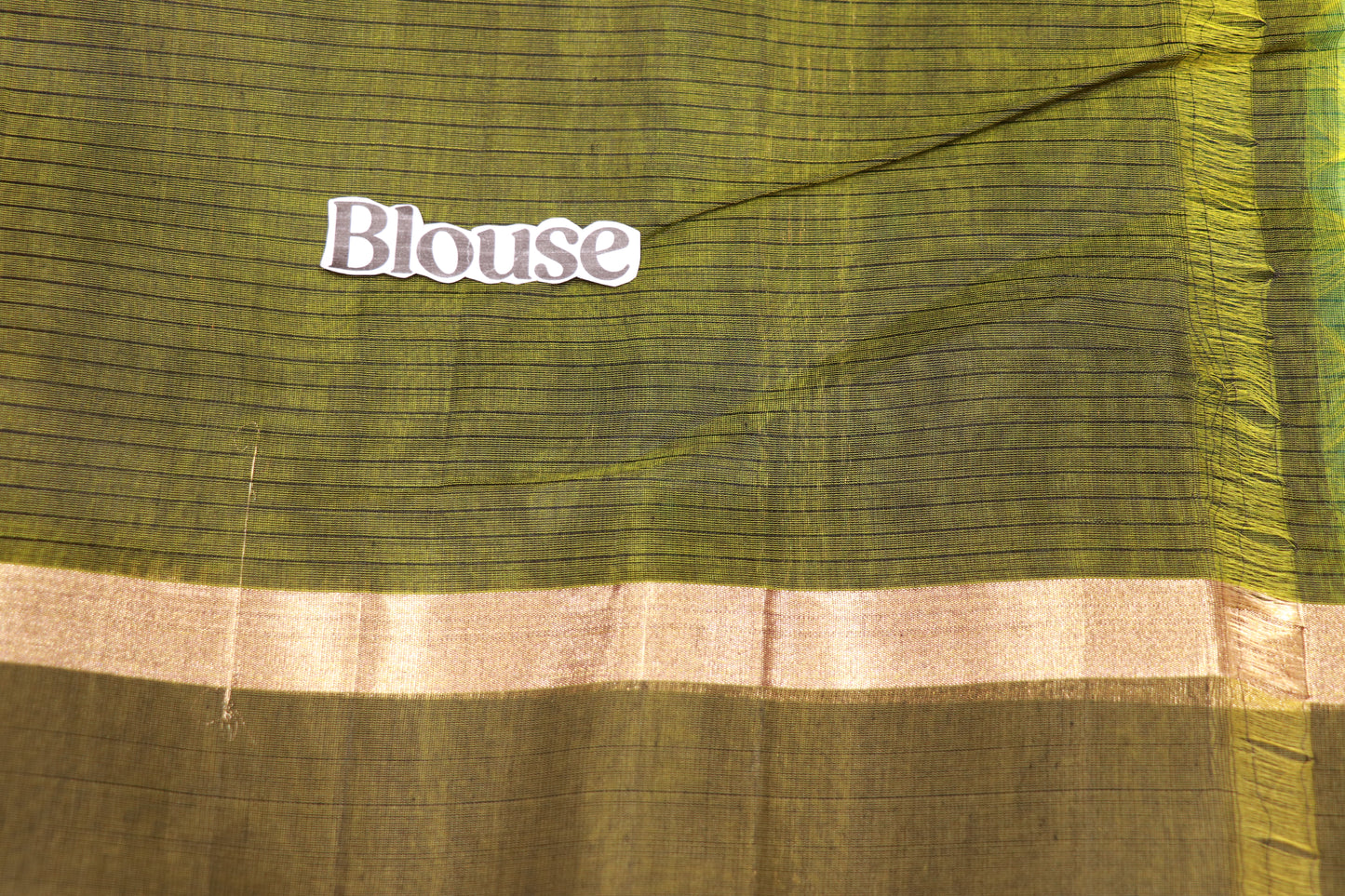 Silk Cotton Saree Pista  Green With Olive  Green  Colour - Vaishali Silks